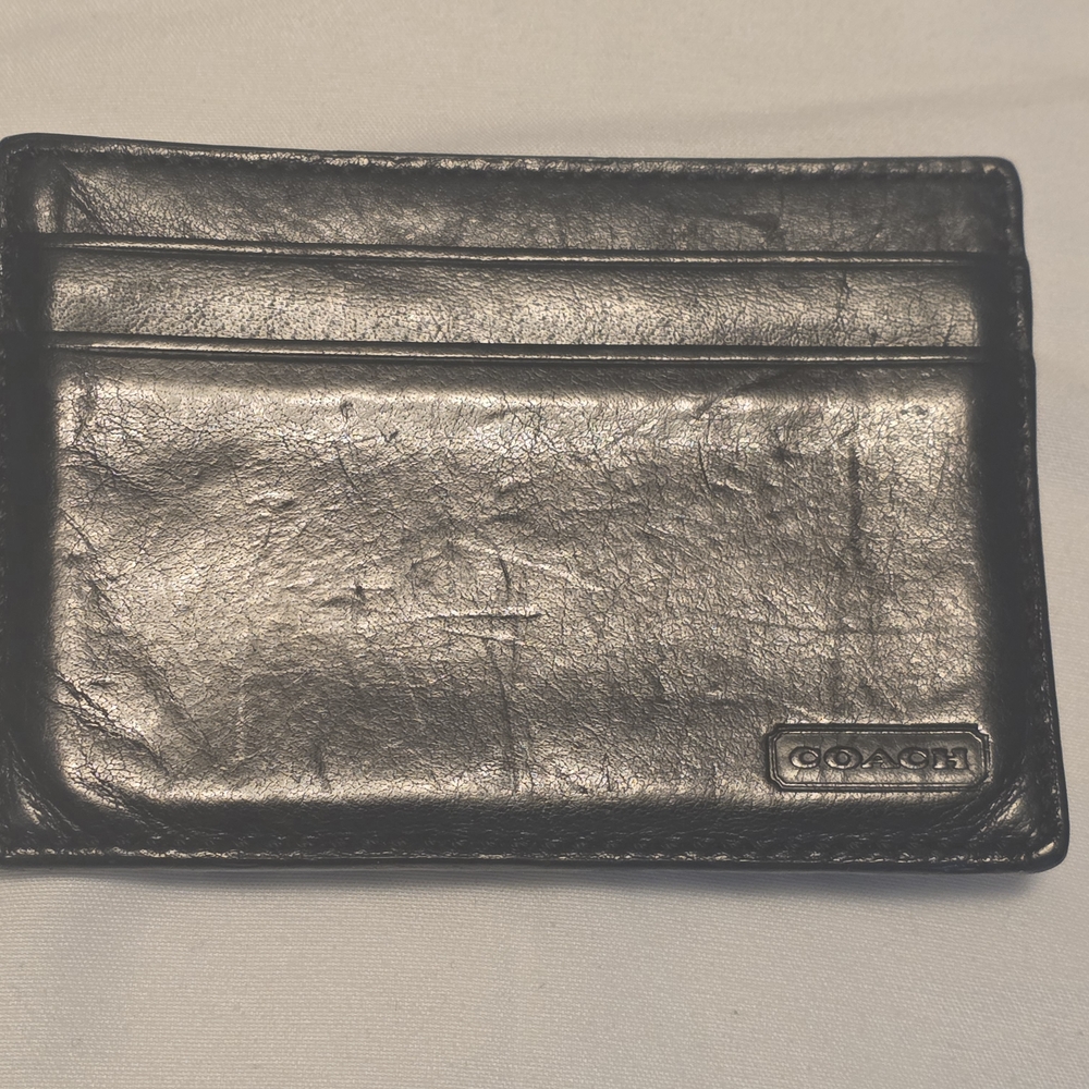 Authentic Men's COACH 3 slot leather card holder/wallet.